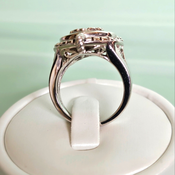 Helzberg 1/6 Carat T.W. Diamond and Lab Created Ruby Heart Ring, Size 7 - Picture 4 of 7